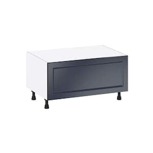 36 in. W x 24 in. D x 19.5 in. H Devon Painted Blue Shaker Assembled Base Window Seat Kitchen Cabine