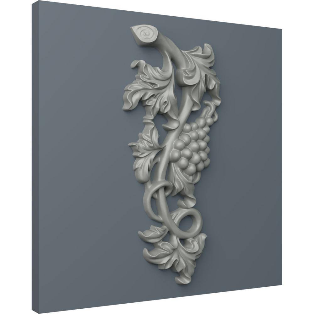 Primed White Polyurethane Grape and Leaf Crown Onlay