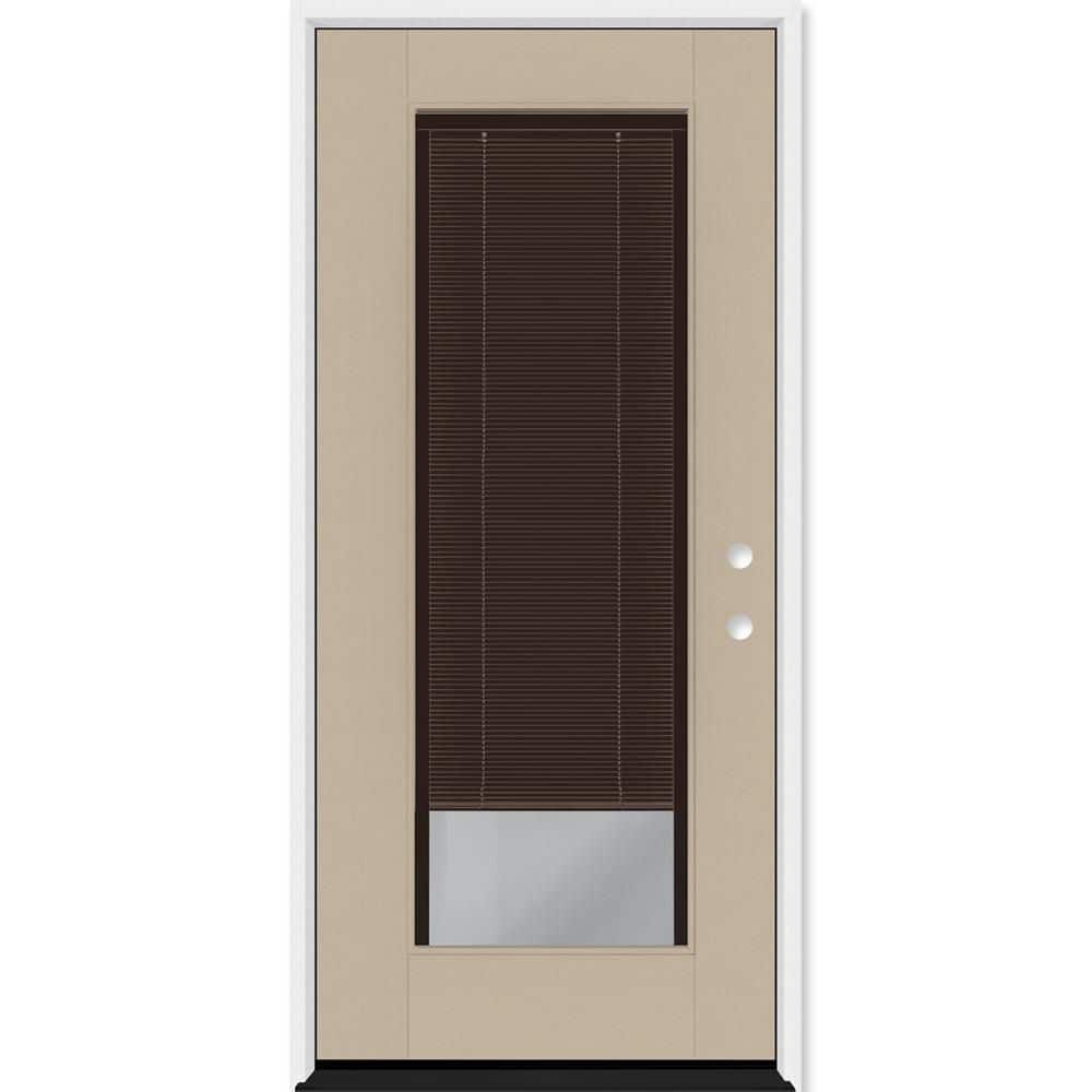 Legacy 32 in. x 80 in. Full Lite Clear Glass Mocha Miniblind LHIS Sandstone Fiberglass Prehung Door w/4-9/16 in. Jamb price history on PriceWatchPro