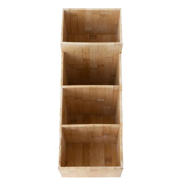 Mind Reader 4-Section Bamboo Condiment Organizer SBUXBM-BRN - The Home Depot