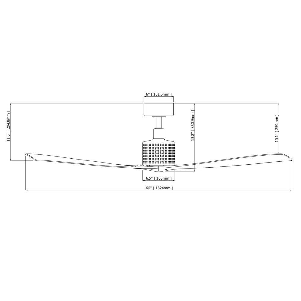 Matte Black and White 60'' Smart Ceiling Fan with LED Light