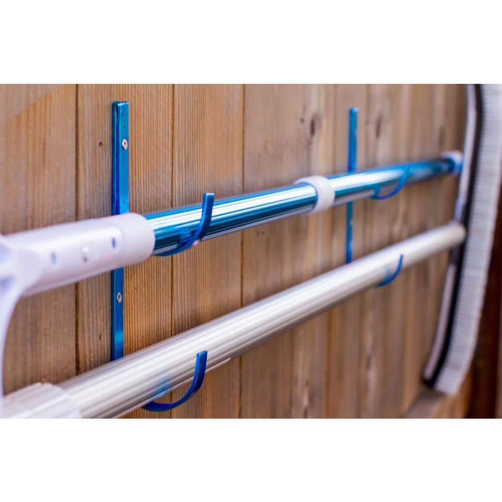 Blue Aluminum Pool Pole Hangers with Hardware Set