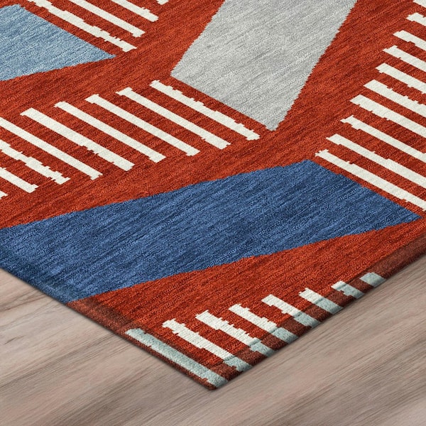 Chantille Machine Washable Indoor/Outdoor Abstract ACN2911 Red 2 ft. x 7 ft. Runner Rug