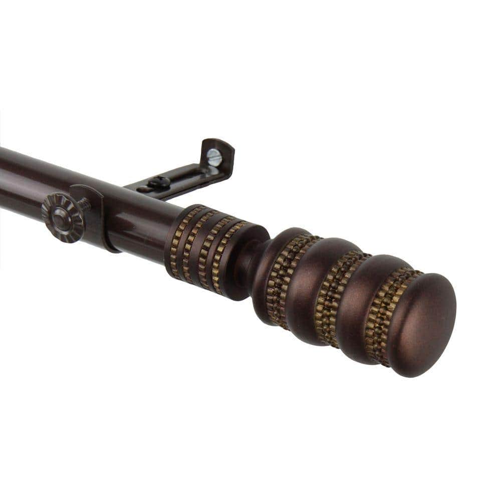28 in. - 48 in. Telescoping Single Curtain Rod Kit in Cocoa with Dollop Finial price history on PriceWatchPro