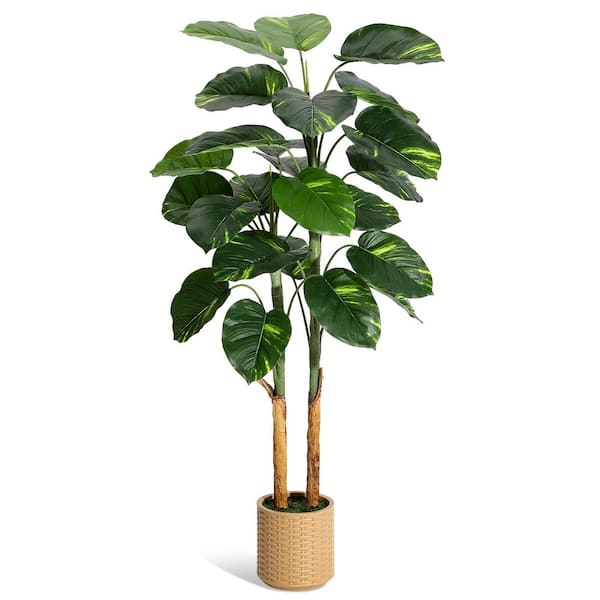 Unbranded Faux Plants Indoor 5FT Artificial Scindapsus Aureus Tree in Brown Pot