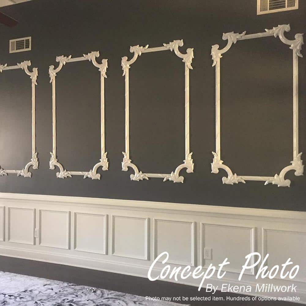 Gray Polyurethane Crown Panel Moulding 94.5" Length