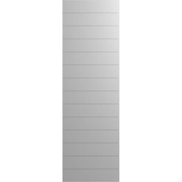 Ekena Millwork 15 in. x 74 in. True Fit PVC Horizontal Slat Modern Style Fixed Mount Board and Batten Shutters, Primed (Per Pair)