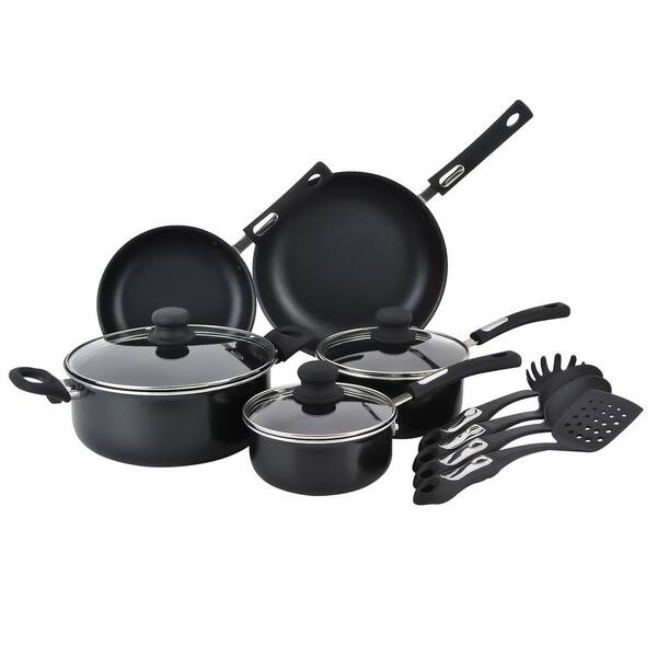 Hamilton Beach 12-Piece Black Cookare Set with Lids