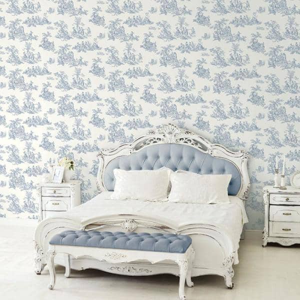 Romantic Toile Vinyl Roll Wallpaper (Covers 56 sq. ft.)
