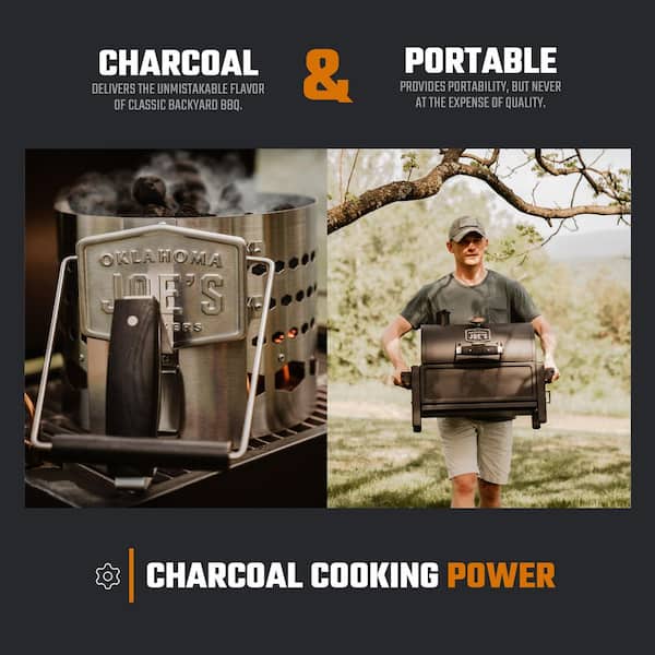 Rambler Portable Charcoal Grill with 218 sq. in. Cooking Area in Black