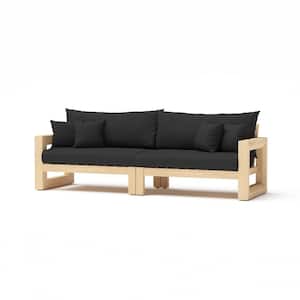 Benson 8-Piece Wood Patio Conversation Set with Canvas Black Cushions