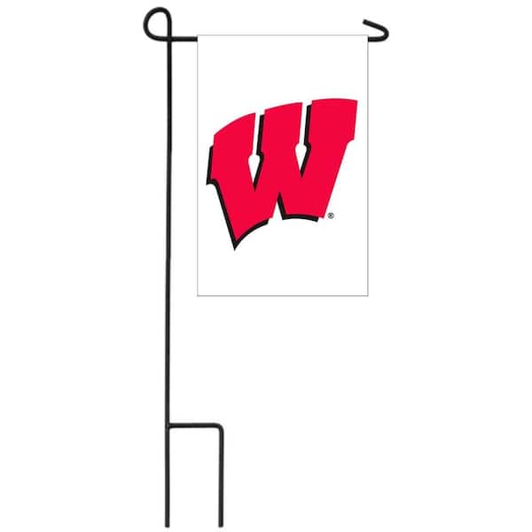 1 ft. x 1-1/2 ft. University of Wisconsin-Madison 2-Sided Garden Flag with 3-2/3 ft. Metal Flagpole