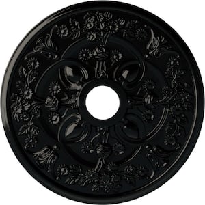 1-3/8 in. x 30-7/8 in. x 30-7/8 in. Polyurethane Rose Ceiling Medallion, Black Pearl