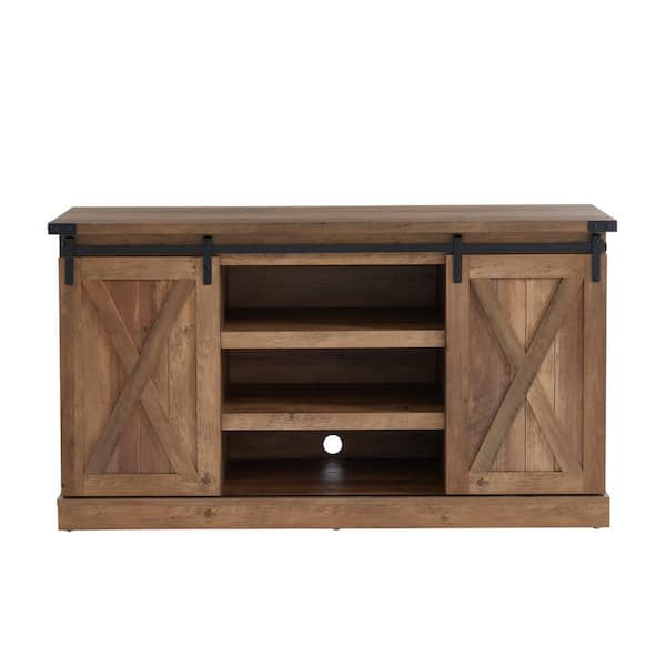 Edyo Living 54 In Rustic Oak Tv Stand For Tvs Up To 60 In Cytvs15 Rso The Home Depot 1657