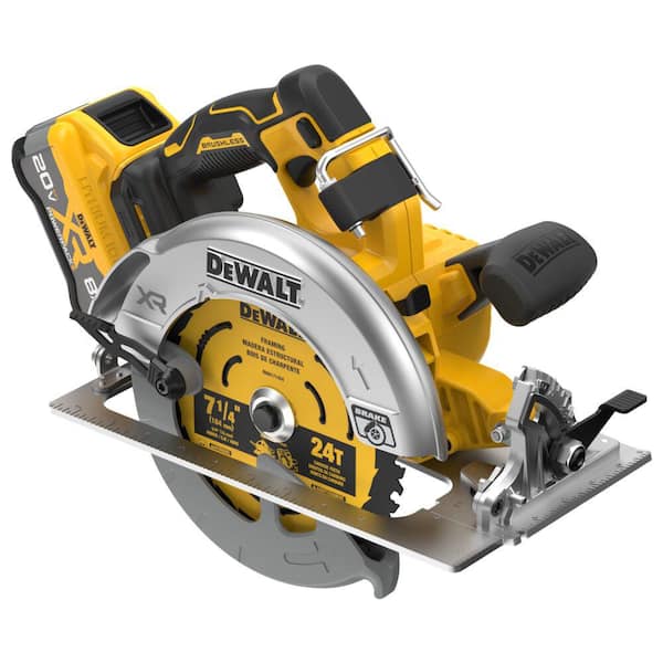 DEWALT 20V MAX Lithium-Ion 7-1/4 in. Cordless Circular Saw Kit with 8.0 Ah Battery, Charger and Kit Bag