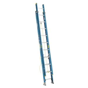 LOUISVILLE 28-FOOT FIBERGLASS EXTENSION LADDER, 300-POUND LOAD CAPACITY,  W/CABLE HOOKS V-RUNG FE3228-E03