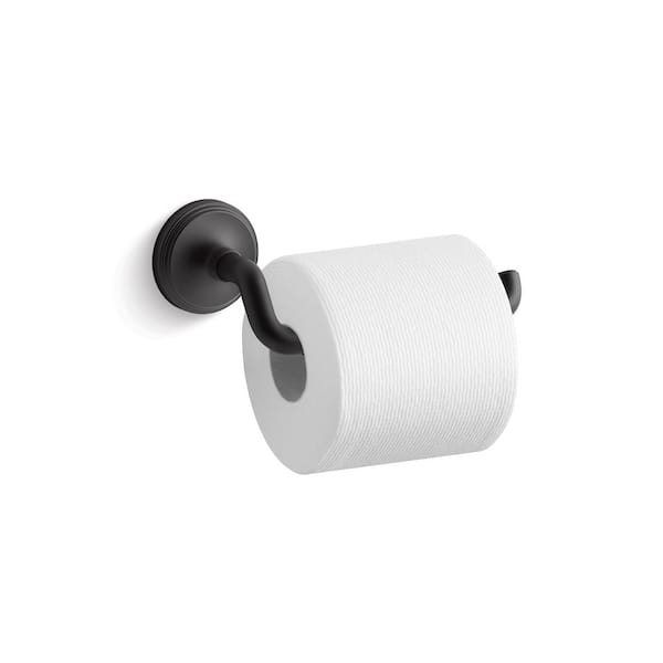Paces Wall Mounted Toilet Paper Holder in Matte Black