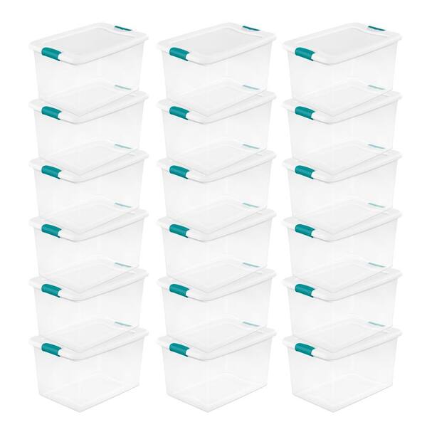 Sterilite 64-Quart Latching Storage Box 18 Pack