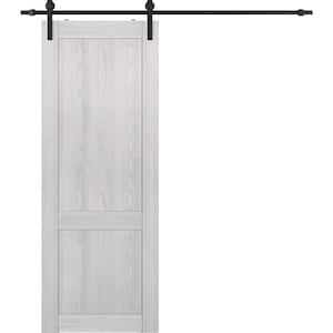 Shaker 36 in. x 80 in. 2 Panel Ribeira Ash Finished Composite Wood Sliding Barn Door with Hardware Kit