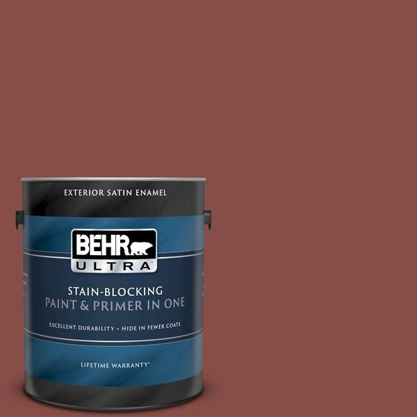 BEHR ULTRA 1 gal. #UL120-2 Spice Satin Enamel Exterior Paint and Primer in One