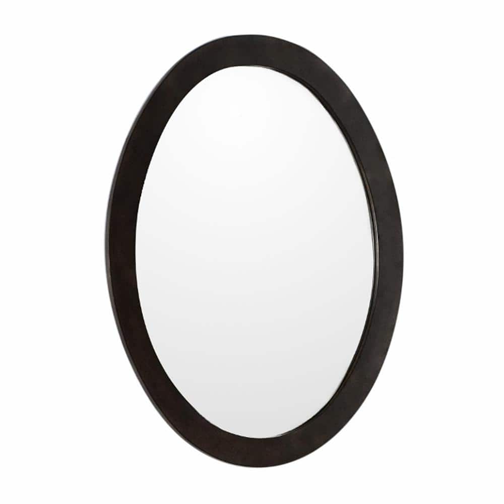 Lazio 22 in. W x 28 in. H Framed Oval Bathroom Vanity Mirror in Sable Walnut price history on PriceWatchPro