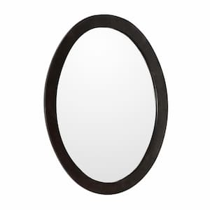 Lazio 22 in. W x 28 in. H Framed Oval Bathroom Vanity Mirror in Sable Walnut
