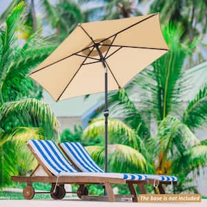 7.5 ft. Outdoor Patio Umbrella with Button Tilt in Beige