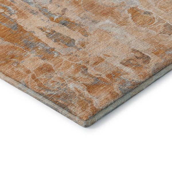 Mayfield Premium Machine Washable Abstract AMF2120 Orange 9 ft. x 12 ft. Area Rug