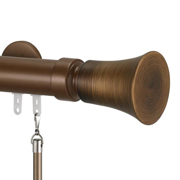 Art Decor Tekno 40 60 in. Traverse Rod With Tama Finials in Dark Metalic Copper