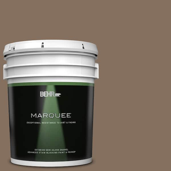 BEHR MARQUEE 5 gal. #N230-6 Whiskey Barrel Semi-Gloss Enamel Exterior Paint & Primer