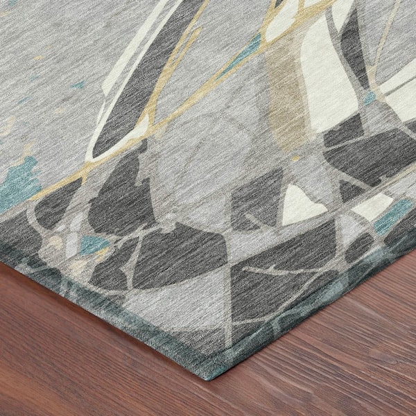 Chantille Machine Washable Indoor/Outdoor Abstract ACN2862 Gray 2 ft. x 3 ft. Accent Rug