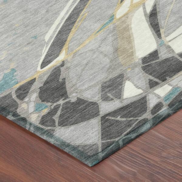 Chantille Machine Washable Indoor/Outdoor Abstract ACN2862 Gray 3 ft. x 4 ft. Area Rug