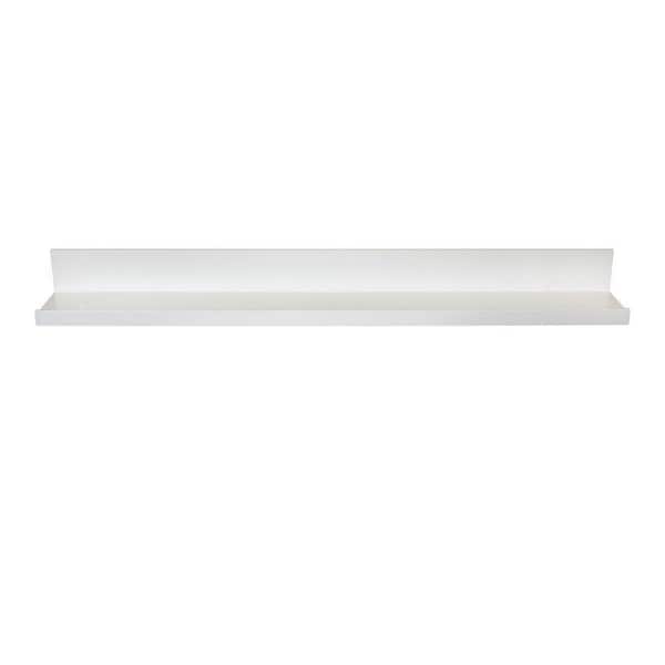 inPlace 35.4 in. W x 4.5 in D x 3.5 in H White MDF Picture Ledge Floating Wall Shelf