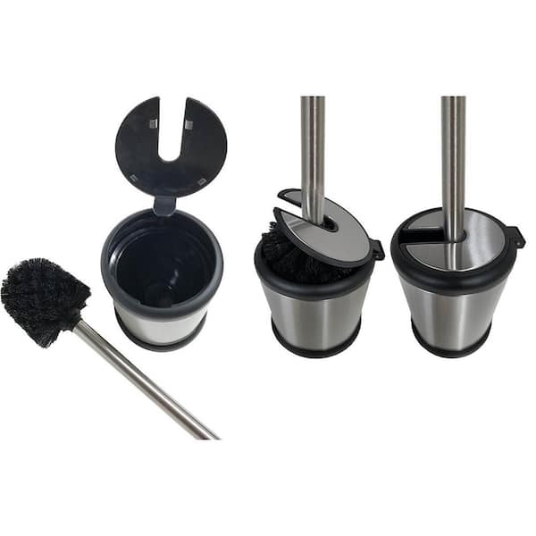 Home Basics Brushed Stainless Steel Tapered Toilet Brush Holder