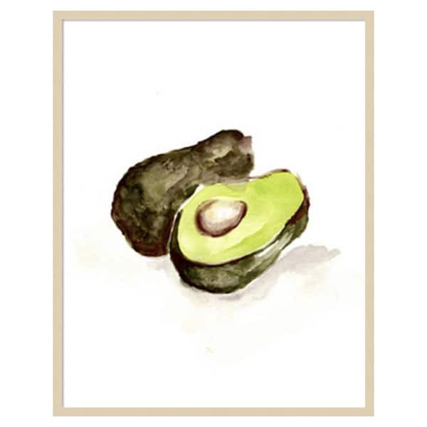 Amanti Art Veggie Sketch Avocado by Marcy Chapman 33 in. W x 41 in. H. Wood Framed Wall Art Print Framed in Brown