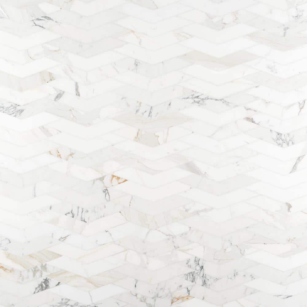 Krista Watterworth Westgate Floral White 4 in. x 0.39 in. Polished Marble Floor and Wall Mosaic Tile Sample price history on PriceWatchPro