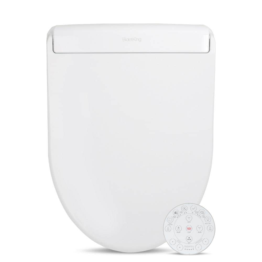 Ultra Slim White Electric Elongated Bidet Toilet Seat