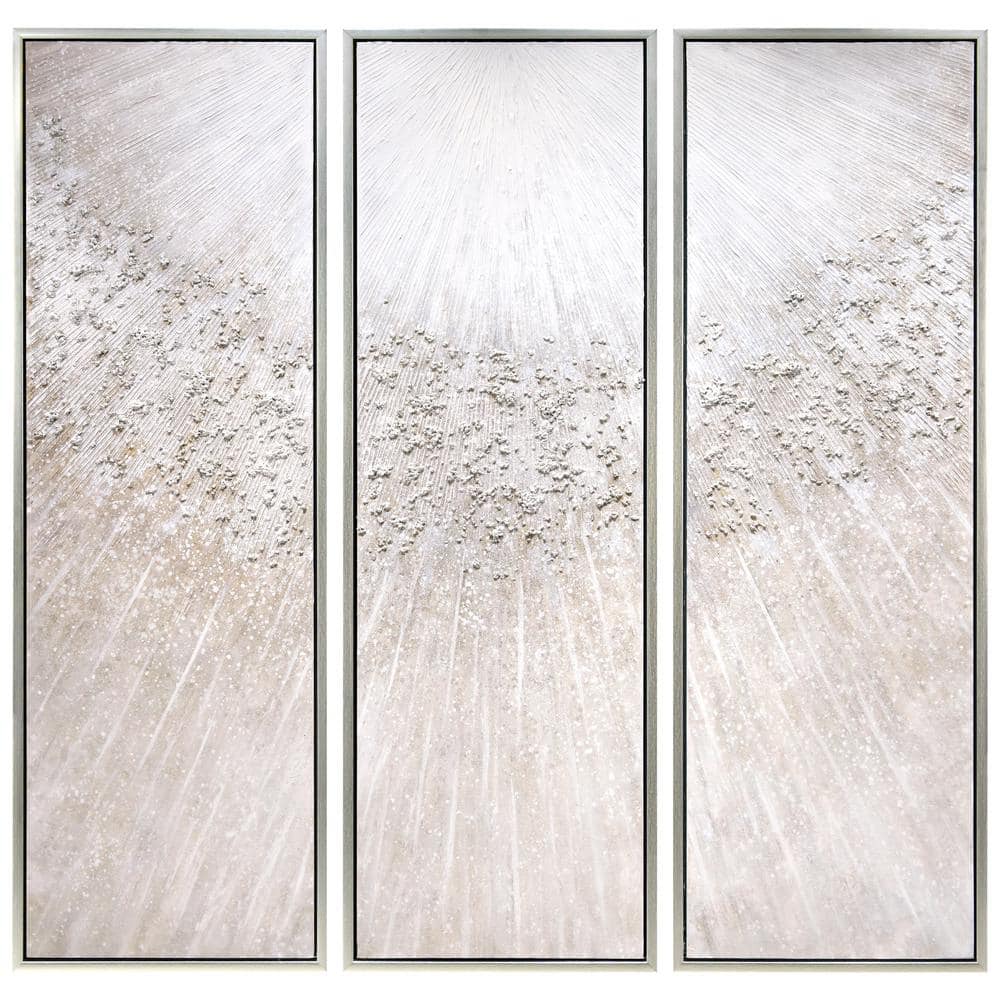Empire Art Direct Silver Radiant Trio Textured Glitter Hand