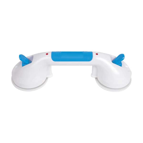 Carex Health Brands Ultra Grip 12 in. x 4-1/2 in. Grab Bar in White and Teal
