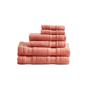 Remy 6-Piece Coral Super Soft Quick Dry Cotton Bath Towel Set