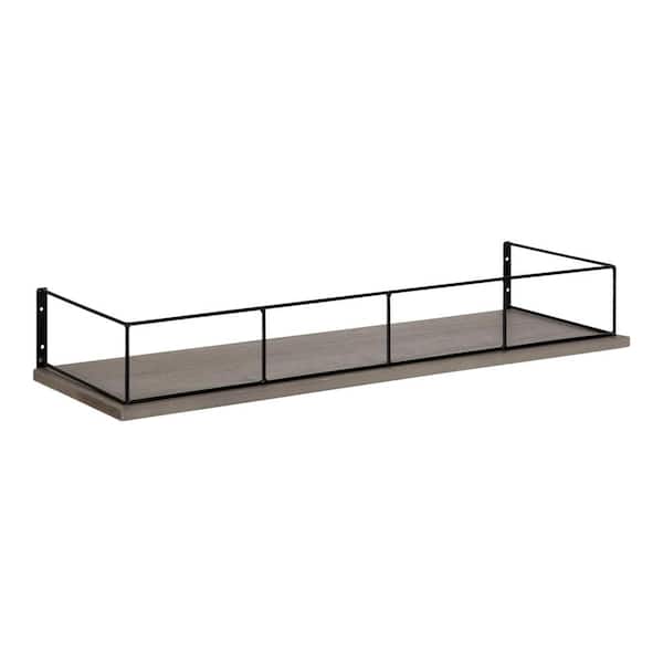 Kate and Laurel Benbrook 24 in. x 4 in. x 8 in. Gray Decorative Wall Shelf