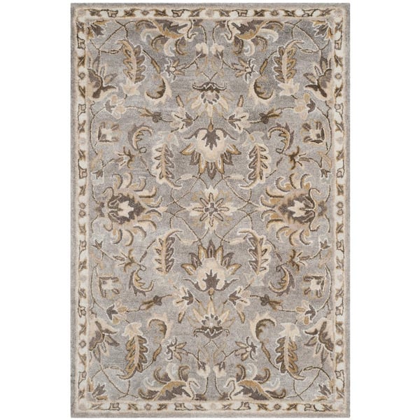 SAFAVIEH Bella Light Gray/Multi 4 ft. x 6 ft. Border Area Rug