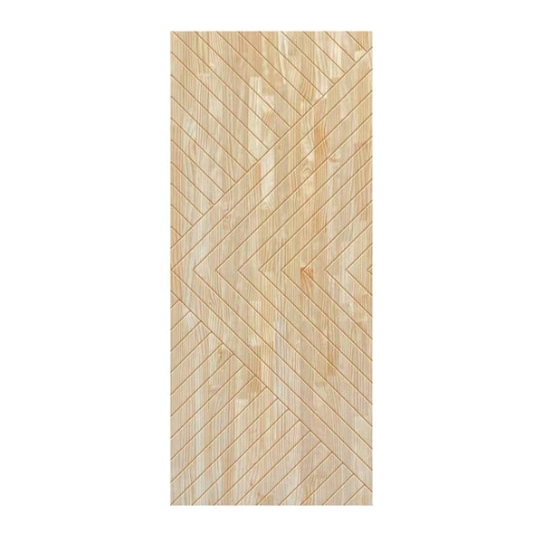 30 in. x 80 in. Hollow Core Natural Pine Wood Unfinished Interior Door Slab