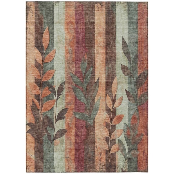 Chantille Machine Washable Indoor/Outdoor Abstract ACN1871 Terracotta 3 ft. x 4 ft. Area Rug
