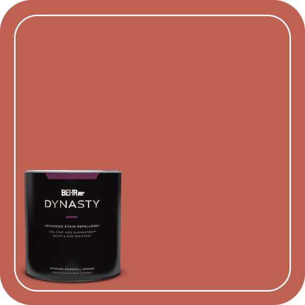 BEHR DYNASTY 1 qt. #190D-6 Red Jalapeno Eggshell Enamel Interior Stain-Blocking Paint and Primer
