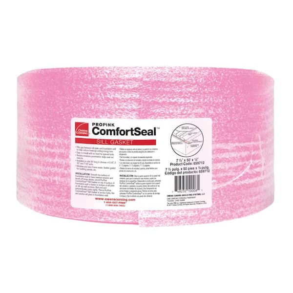 Owens Corning ProPink ComfortSeal 7-1/2 in. x 50 ft. Multi-Use Ridged Sill Plate Gasket (6-Roll per Bag)
