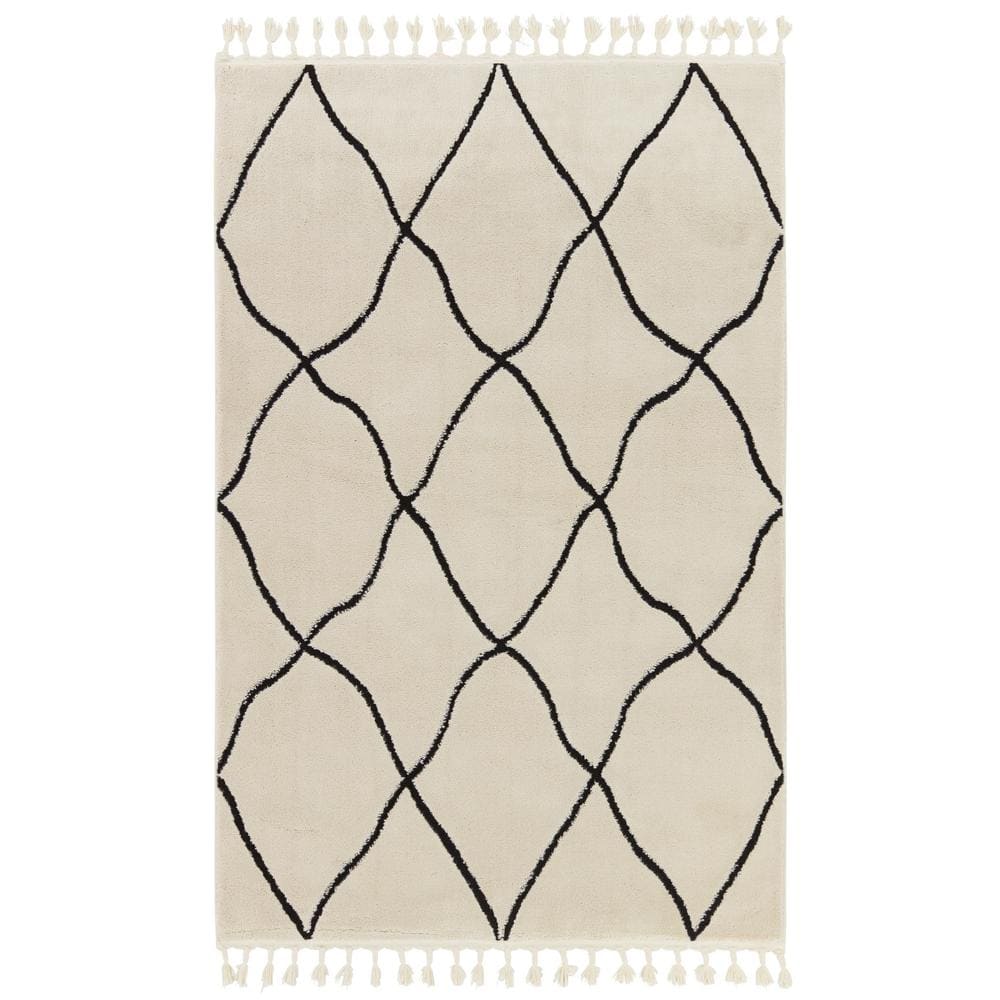 VIBE BY JAIPUR LIVING Treble Ivory/Black 7x10 ft. Trellis Polypropylene  Rectangle Area Rug RUG154693 - The Home Depot