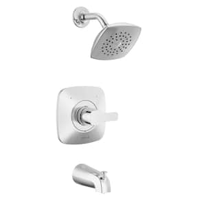 Modern Transitional 1-Handle Wall Mount Tub and Shower Trim Kit in Chrome (Valve Not Included)