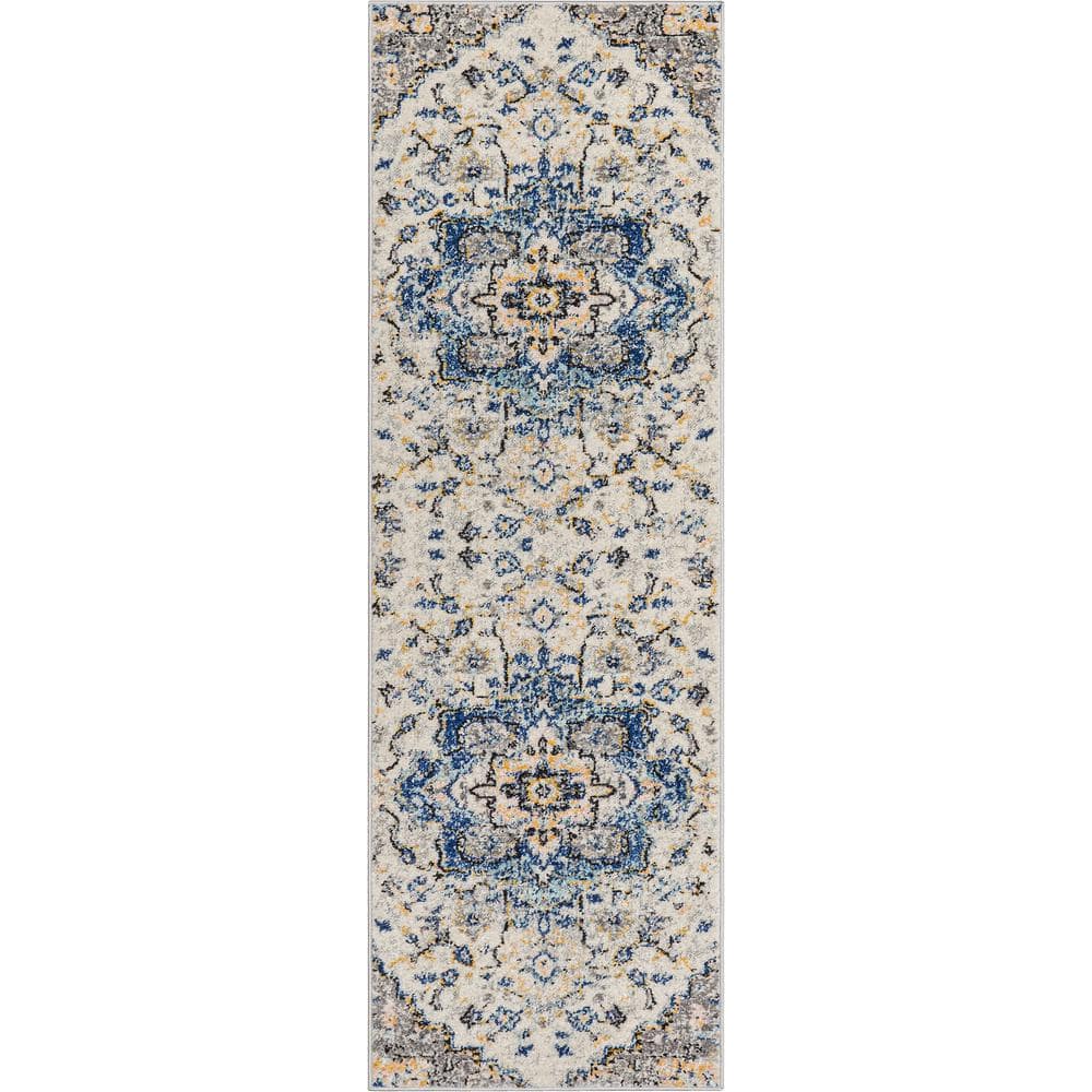 Well Woven Paloma Taura Bohemian Oriental Persian Light Blue 2 ft. x 7 ...