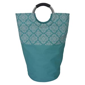 Soft Handle Chic Nylon Laundry Bag in Teal